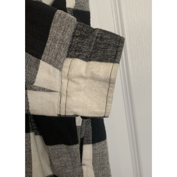 Great Plains Mens Quilted Flannel Shirt Jacket Buffalo Check Black White Size XL - Picture 12 of 14